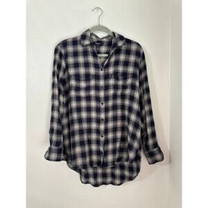 Madewell oversized flannel plaid button down XS